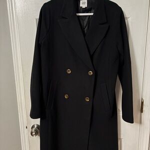 GAP Women's Black Double-Breasted Coat